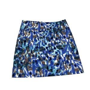Ann Taylor Watercolor Brush‎ Stroke A Line Skirt Artsy Office Career Wear Size 8